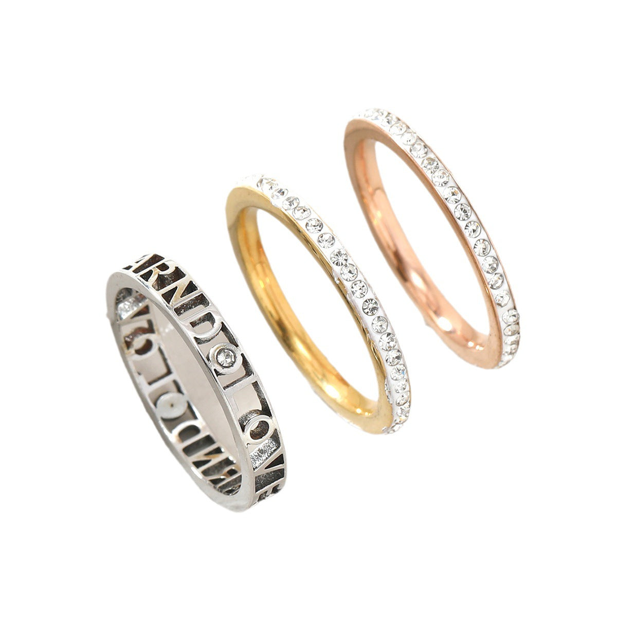 Serein Roman Trio Ring Set