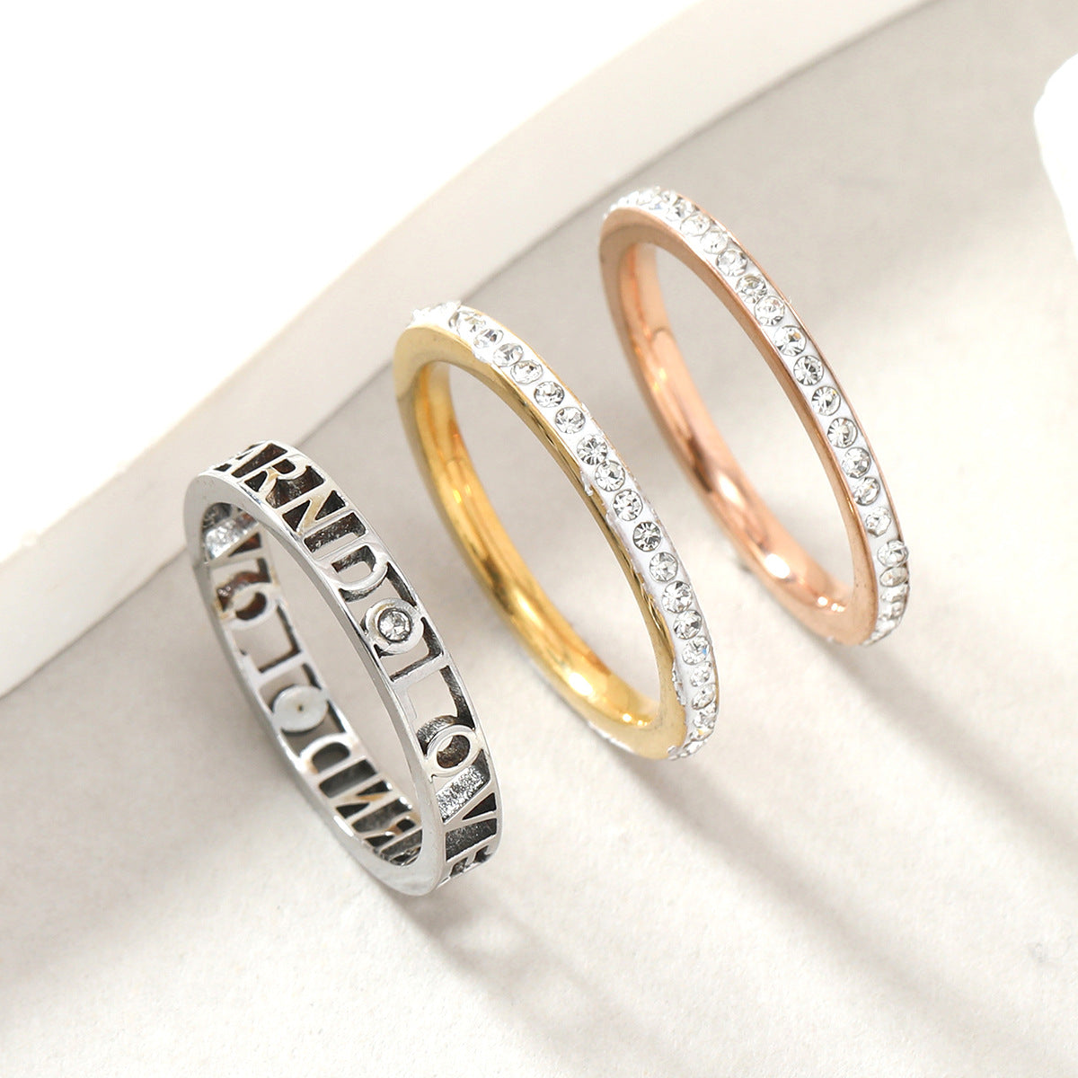 Serein Roman Trio Ring Set
