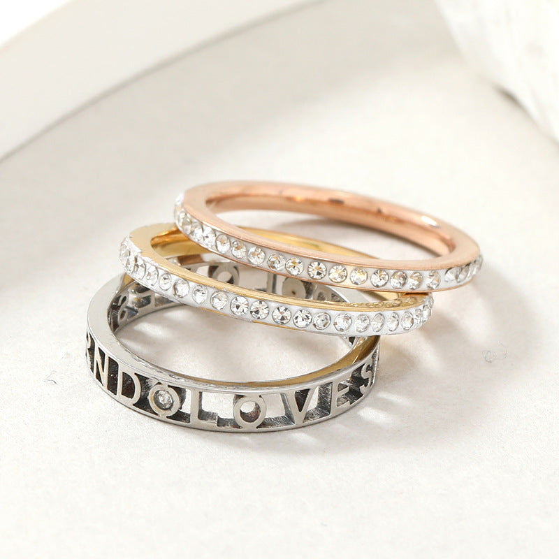 Serein Roman Trio Ring Set